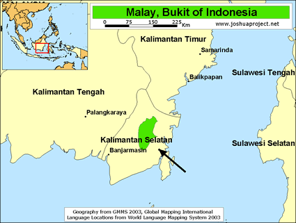 Map of Meratus, Bukit in Indonesia