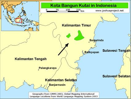 Map of Kota Bangun Kutai in Indonesia