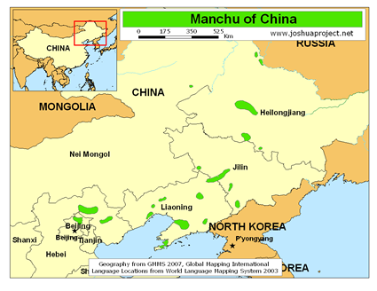 Map of Manchu in China