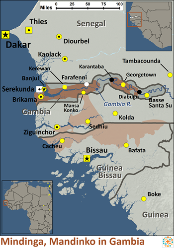 Map of Mandinka in Gambia