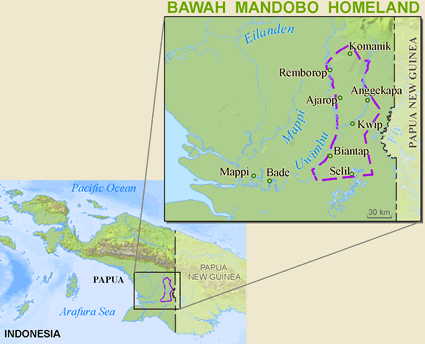 Map of Mandobo Bawah in Indonesia