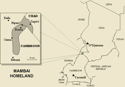 Map of Mangbai in Chad