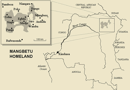 Map of Mangbetu in Uganda