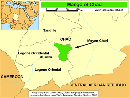 Map of Mango in Chad