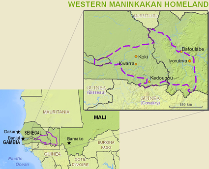 Map of Maninka, Western in France