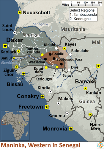 Map of Maninka, Western in Senegal
