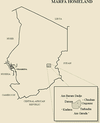 Map of Marfa in Chad