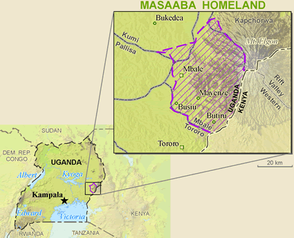 Map of Masaba, Bamasaba in Uganda