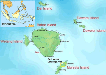 Map of Masela, East in Indonesia