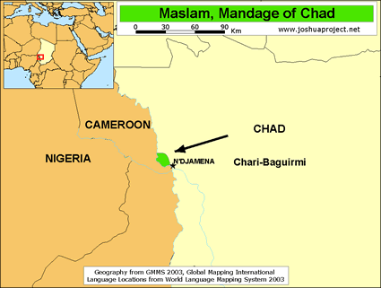 Map of Kotoko, Maslam in Chad