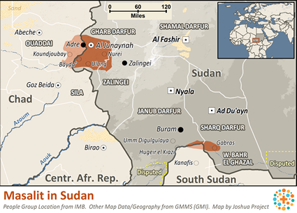 Map of Masalit in Sudan
