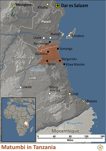 Map of Matumbi in Tanzania