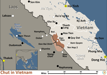 Map of Chut in Vietnam
