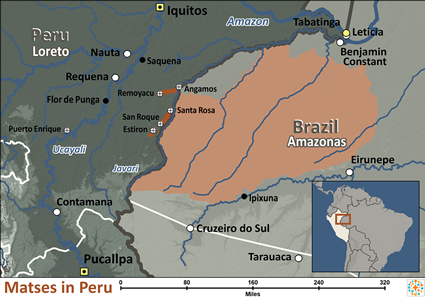 Map of Matses in Peru