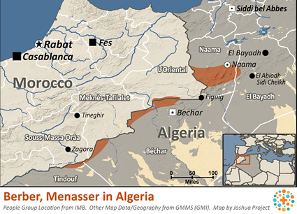 Map of Berber, Menasser in Algeria