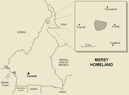 Map of Mere in Cameroon