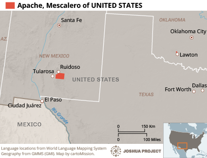 Map of Apache, Mescalero in United States