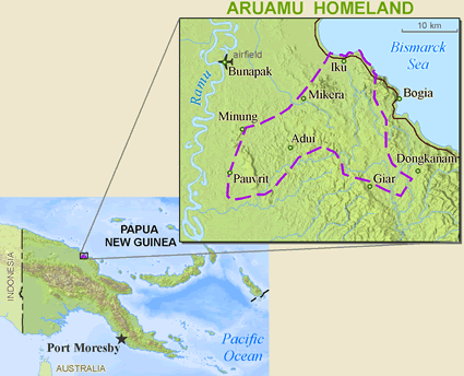 Map of Mikarew, Ariawiai in Papua New Guinea