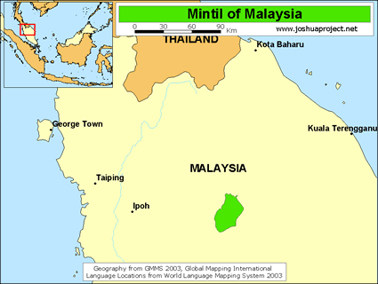Map of Mintil in Malaysia