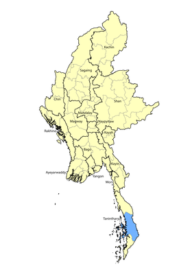 Map of Moken in Myanmar (Burma)