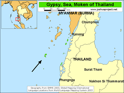 Map of Moken, Salon in Thailand