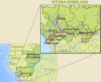 Map of Kituba, Monokutuba in Congo, Republic of the