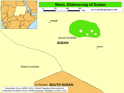 Map of Moro in Sudan