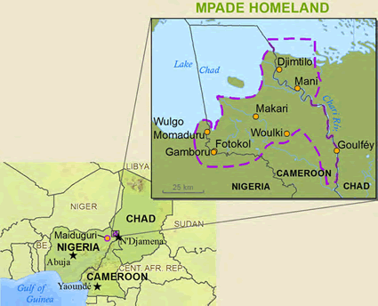 Map of Kotoko, Mpade in Chad