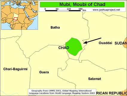 Map of Mubi in Chad