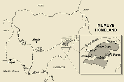 Map of Mumuye in Cameroon