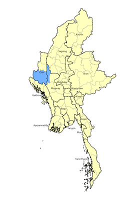 Map of Cho in Myanmar (Burma)