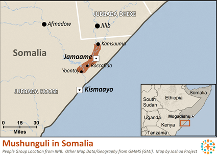 Map of Zigula in Somalia