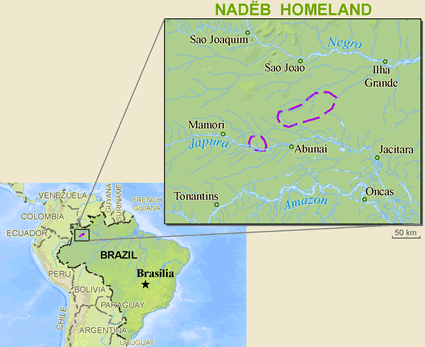 Map of Nadeb in Brazil