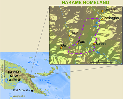 Map of Nakama in Papua New Guinea