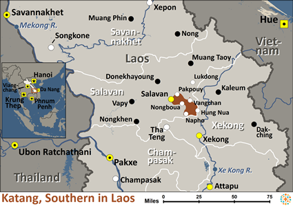 Map of Khlor in Laos