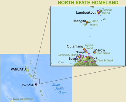 Map of Efate, Northern in Vanuatu