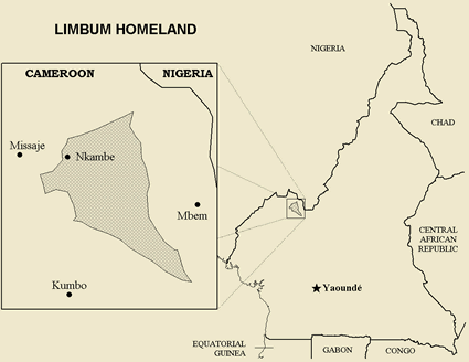 Map of Kambu, Limbum in Cameroon