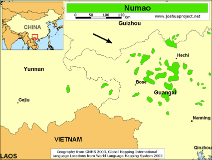 Map of Numao in China