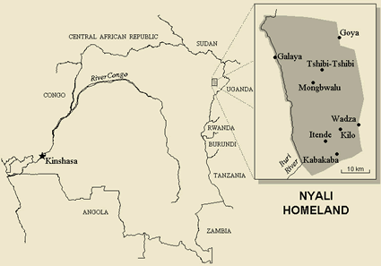 Map of Nyali, Huku in Congo, Democratic Republic of