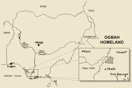 Map of Ogba in Nigeria