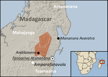 Map of Sihanaka in Madagascar