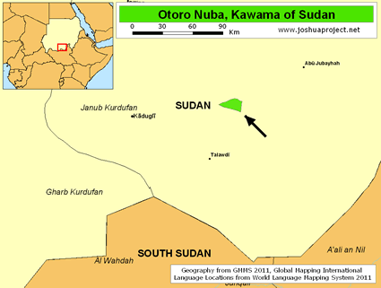 Map of Otoro Nuba in Sudan