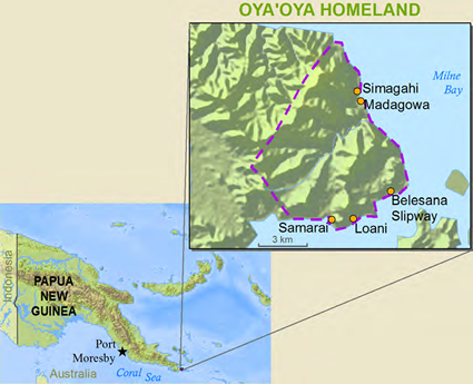 Map of Oyaoya in Papua New Guinea