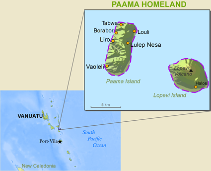 Map of Paama in Vanuatu