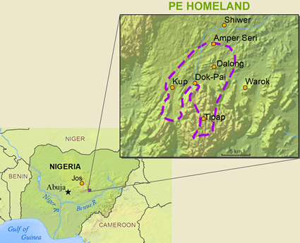 Map of Pe in Nigeria
