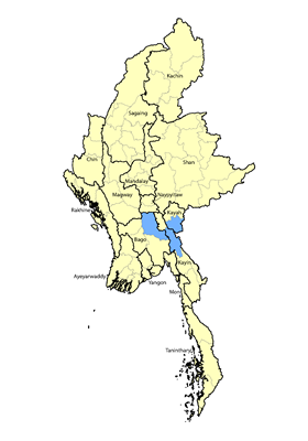 Map of Paku Karen in Myanmar (Burma)