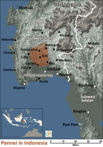 Map of Pannei in Indonesia
