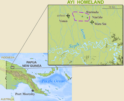 Map of Ayi in Papua New Guinea