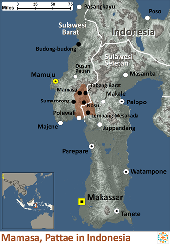 Map of Mamasa, Pattae' in Indonesia