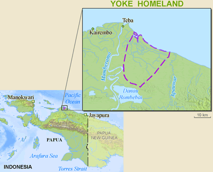 Map of Pauwi, Yoke in Indonesia